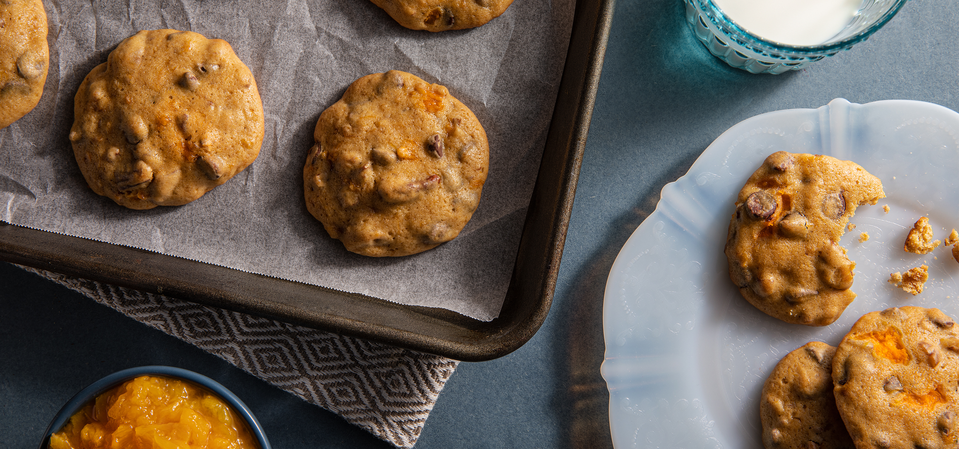 California Cling Peach & Chocolate Chip Cookies - Without Butter! - California Cling Peaches