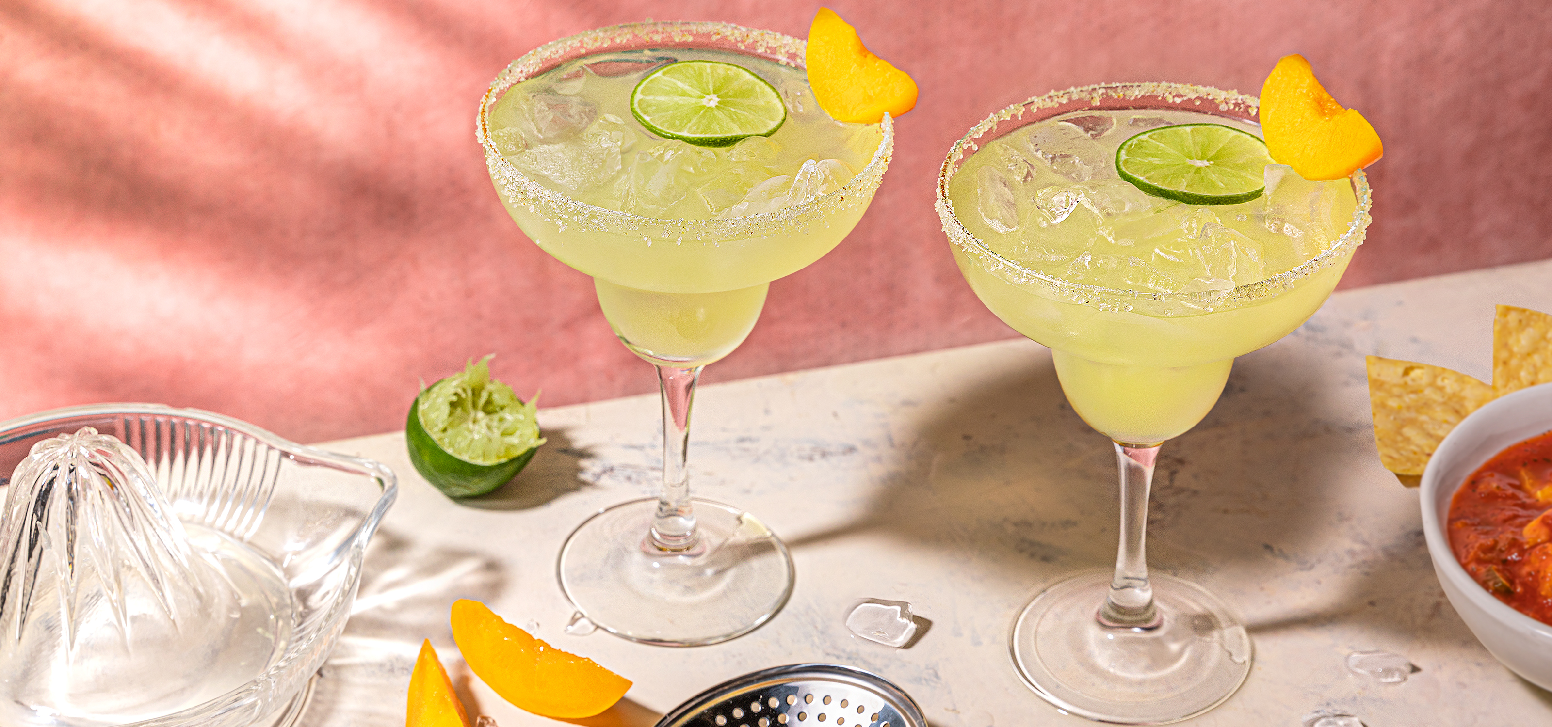 California Cling Peach Margaritas - California Cling Peaches