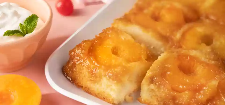 California Cling Peach Upside-Down Cake