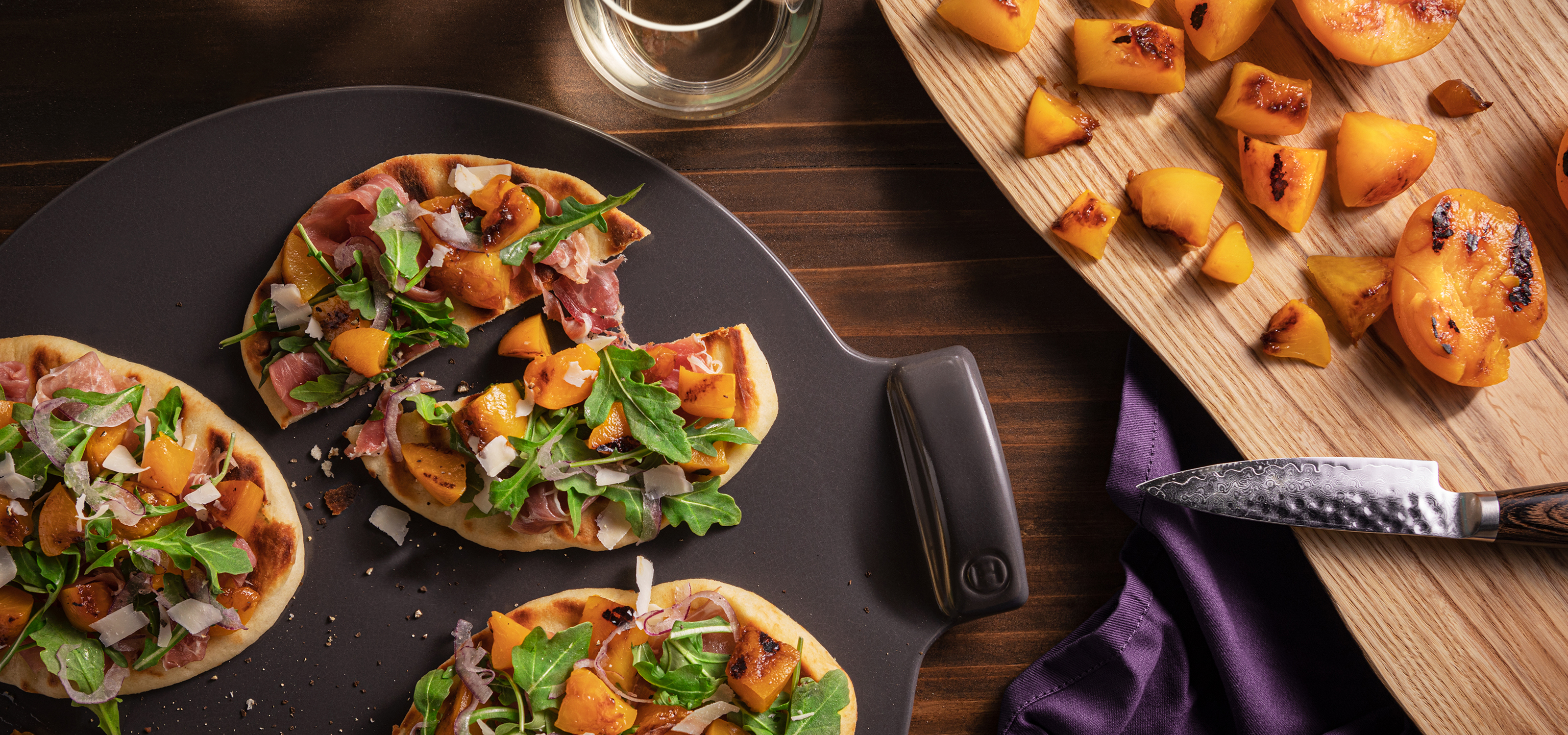 California Cling Peach & Prosciutto “Pizza” - California Cling Peaches