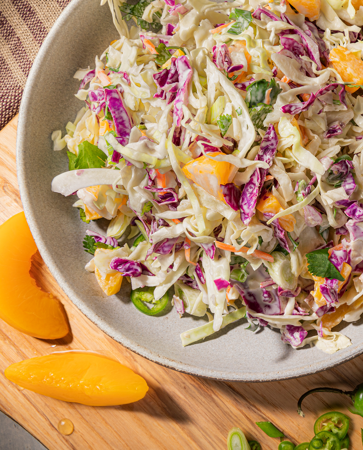 California Cling Peach Spiced Up Coleslaw California Cling Peaches 5408