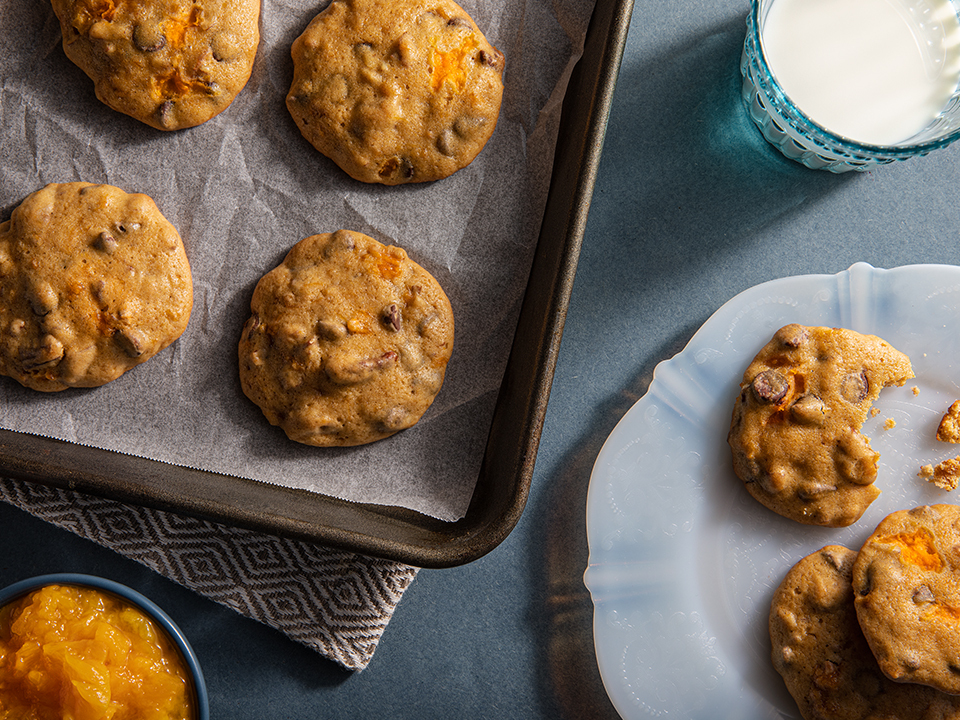 California Cling Peach & Chocolate Chip Cookies - Without Butter!