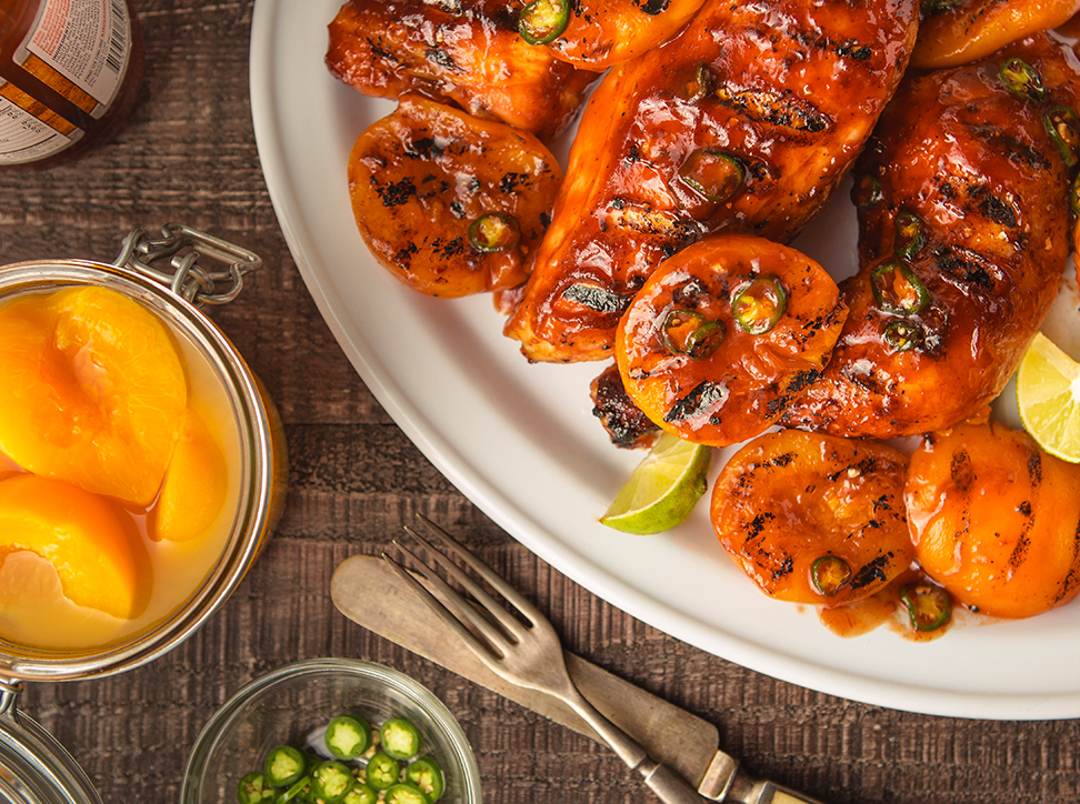 California Cling Peach & Spicy Grilled Chicken